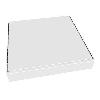 Boîte pizza, carton ondulé, 30x30x3cm, vegetale, blanc (415003